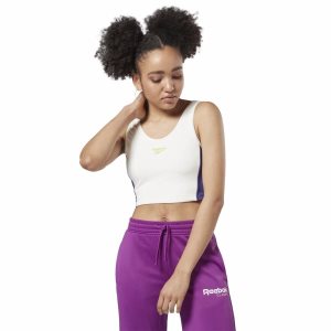 Reebok Classic Vector Muskelshirt Damen - Weiß/Lila - DE 784-IRO